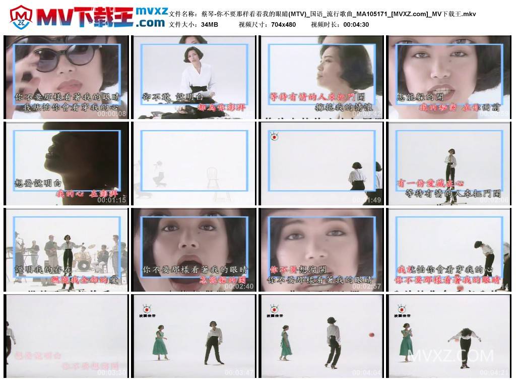 蔡琴-你不要那样看着我的眼睛(MTV)_国语_流行歌曲_MA105171